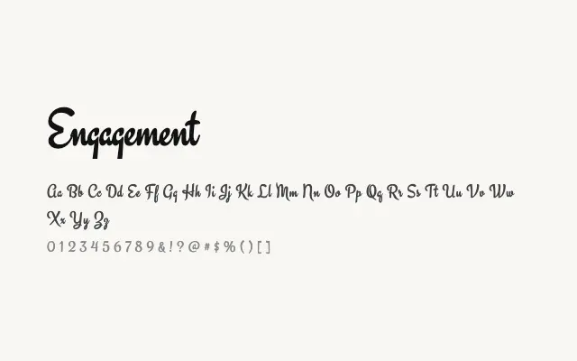 Engagement specimen from Google Fonts