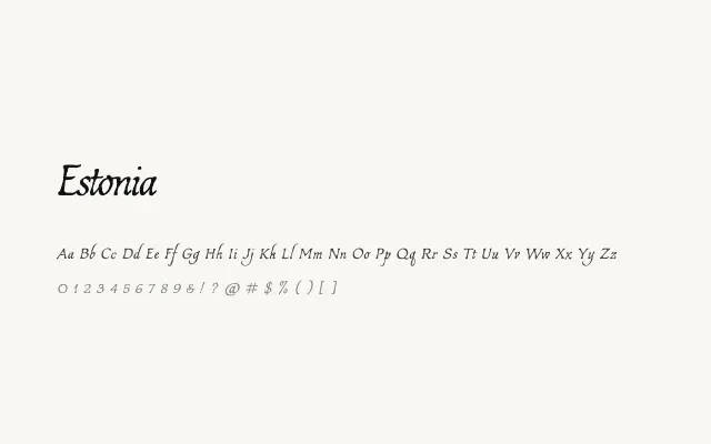Estonia specimen from Google Fonts