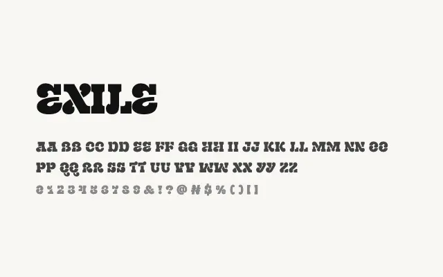Exile specimen from Google Fonts