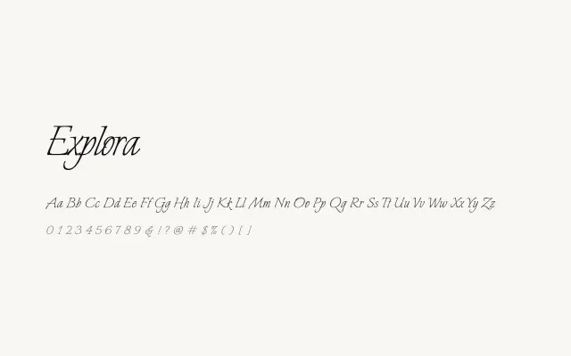 Explora specimen from Google Fonts