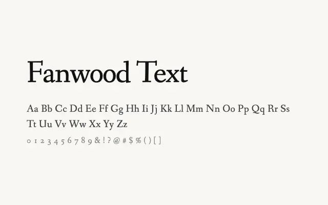Fanwood Text specimen from Google Fonts