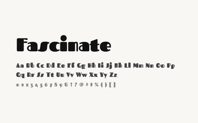 Fascinate specimen from Google Fonts