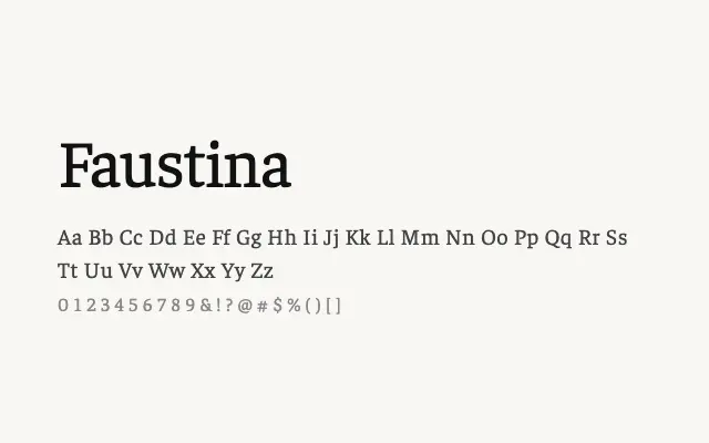 Faustina specimen from Google Fonts