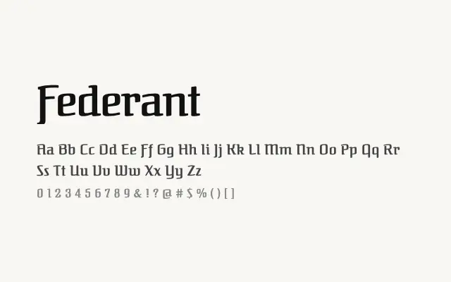 Federant specimen from Google Fonts