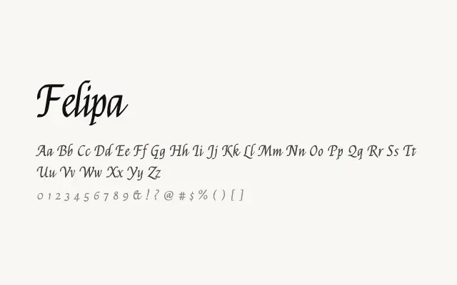 Felipa specimen from Google Fonts