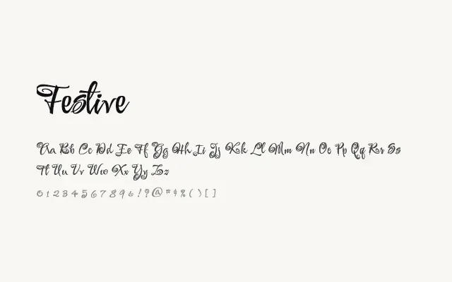 Festive specimen from Google Fonts