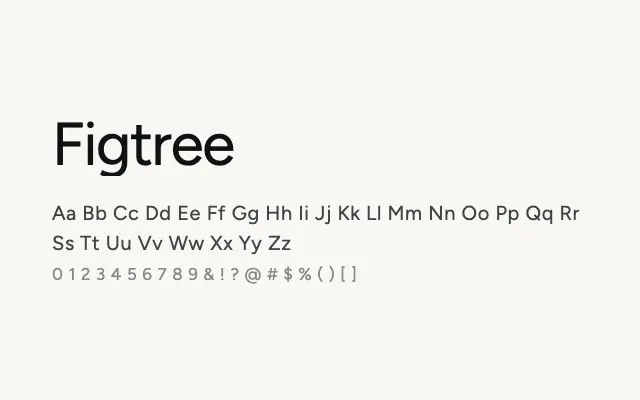 Figtree specimen from Google Fonts