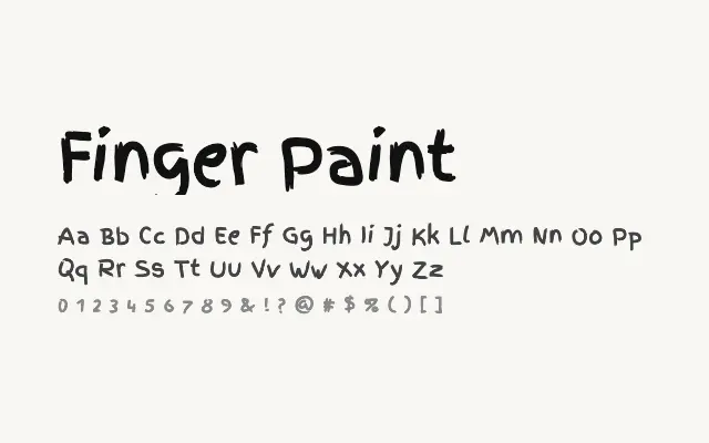 Finger Paint specimen from Google Fonts