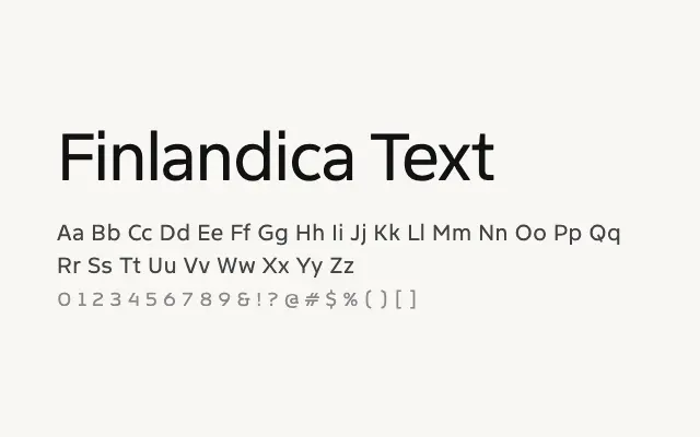 Finlandica Text specimen from Google Fonts