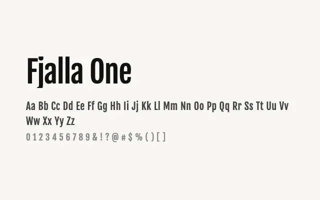 Fjalla One specimen from Google Fonts