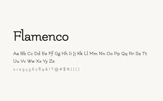 Flamenco specimen from Google Fonts