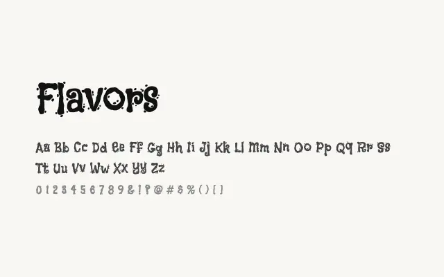 Flavors specimen from Google Fonts