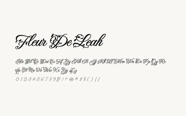 Fleur De Leah specimen from Google Fonts