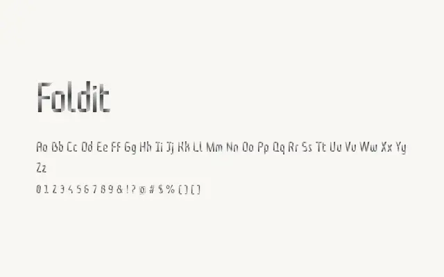 Foldit specimen from Google Fonts