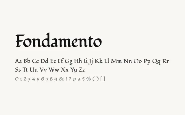Fondamento specimen from Google Fonts