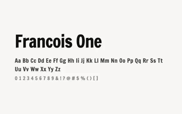 Francois One specimen from Google Fonts