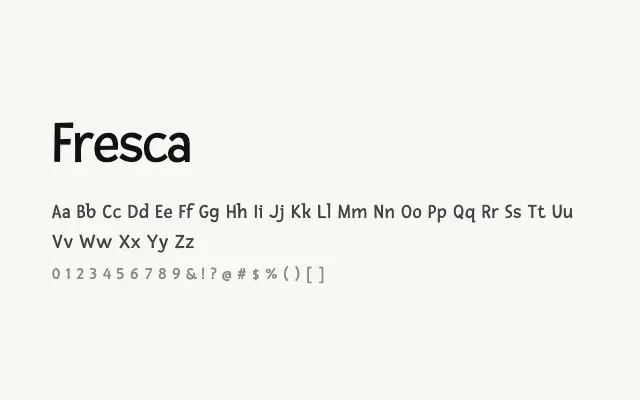 Fresca specimen from Google Fonts