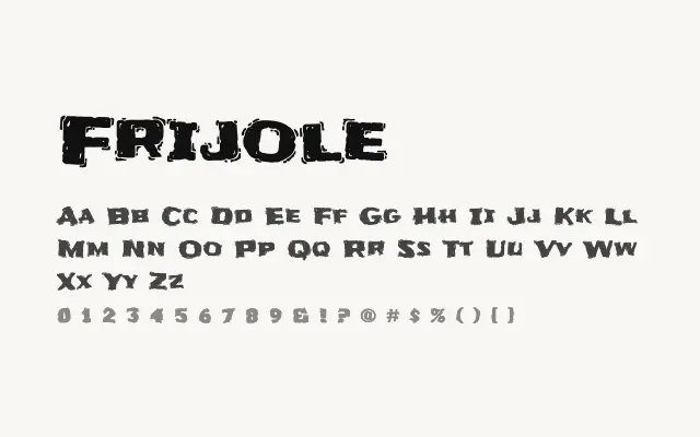 Frijole specimen from Google Fonts