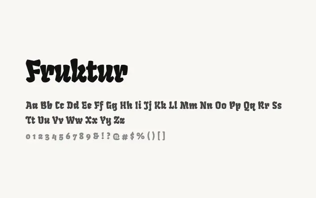 Fruktur specimen from Google Fonts