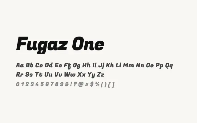 Fugaz One specimen from Google Fonts