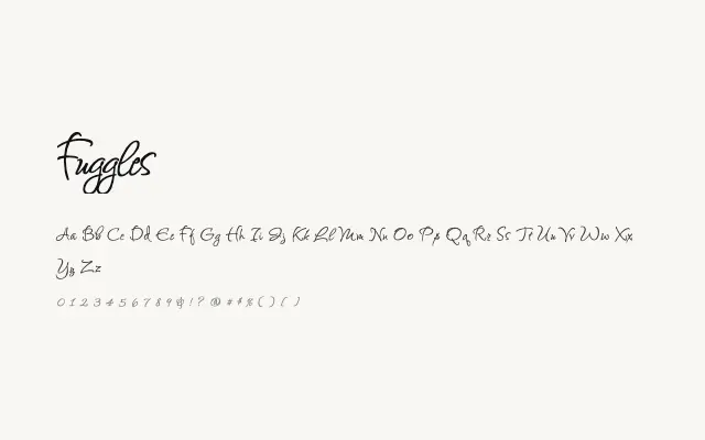 Fuggles specimen from Google Fonts