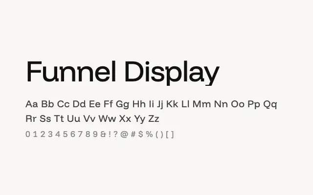 Funnel Display specimen from Google Fonts