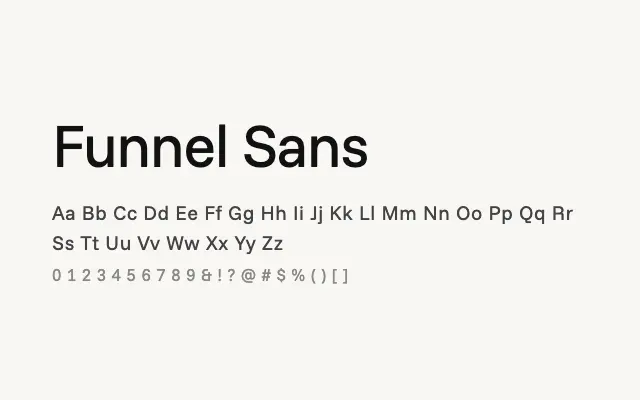 Funnel Sans specimen from Google Fonts