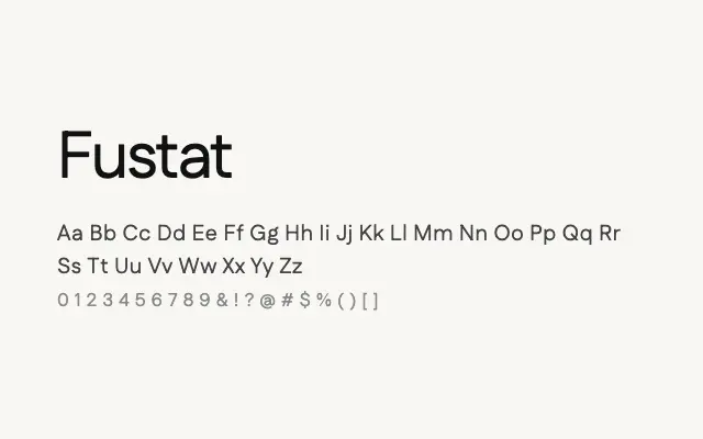 Fustat specimen from Google Fonts