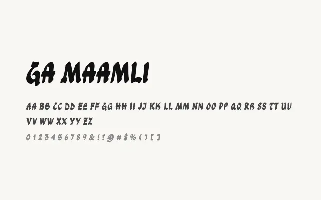 Ga Maamli specimen from Google Fonts
