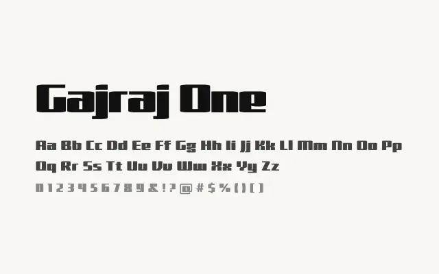 Gajraj One specimen from Google Fonts