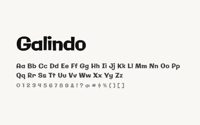 Galindo specimen from Google Fonts