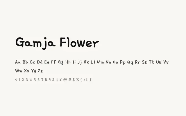 Gamja Flower specimen from Google Fonts