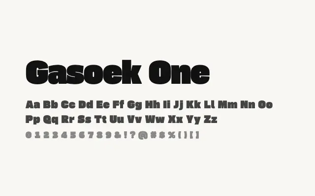 Gasoek One specimen from Google Fonts