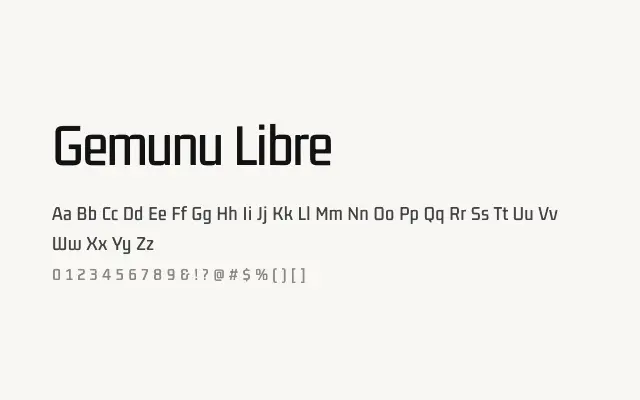Gemunu Libre specimen from Google Fonts