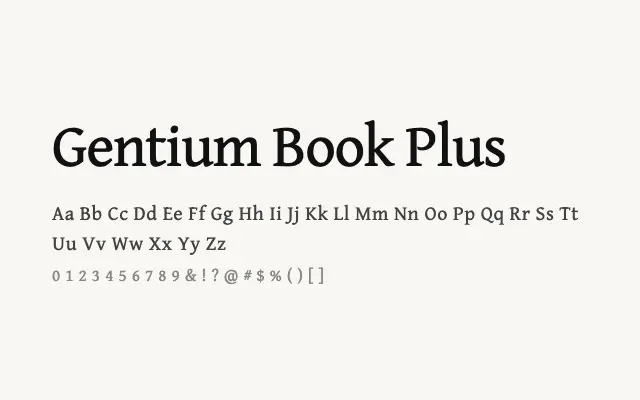Gentium Book Plus specimen from Google Fonts