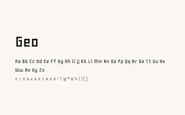 Geo specimen from Google Fonts