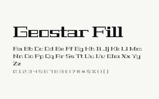Geostar Fill specimen from Google Fonts