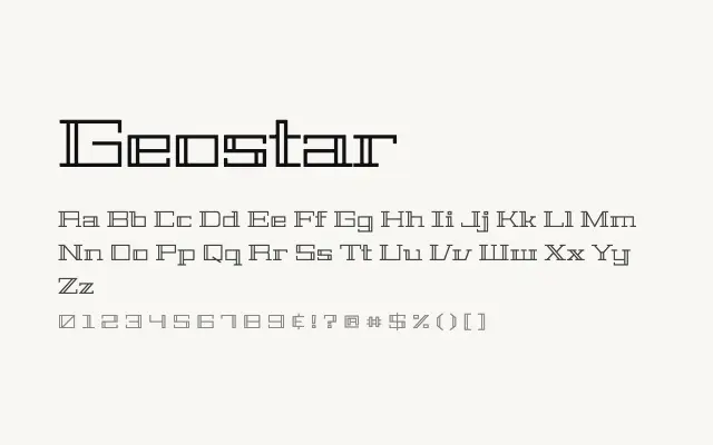 Geostar specimen from Google Fonts
