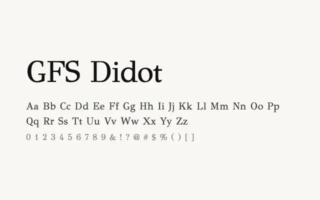 GFS Didot specimen from Google Fonts