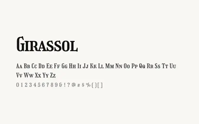 Girassol specimen from Google Fonts
