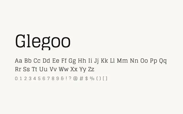 Glegoo specimen from Google Fonts