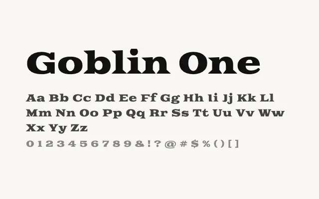 Goblin One specimen from Google Fonts