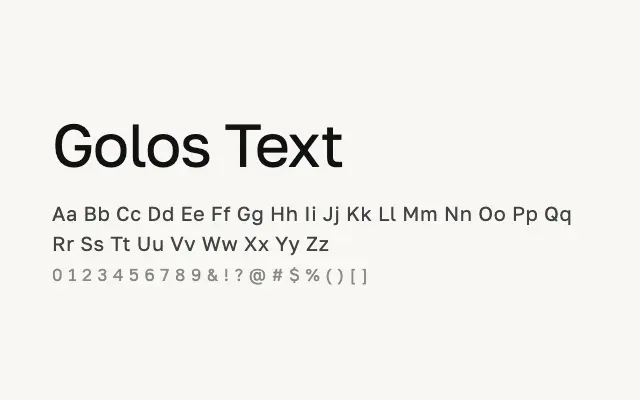 Golos Text specimen from Google Fonts