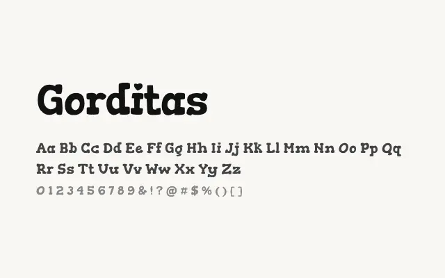 Gorditas specimen from Google Fonts