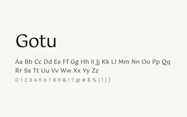 Gotu specimen from Google Fonts
