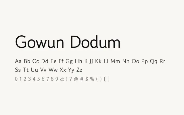Gowun Dodum specimen from Google Fonts