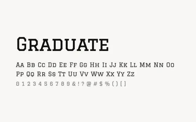 Graduate specimen from Google Fonts