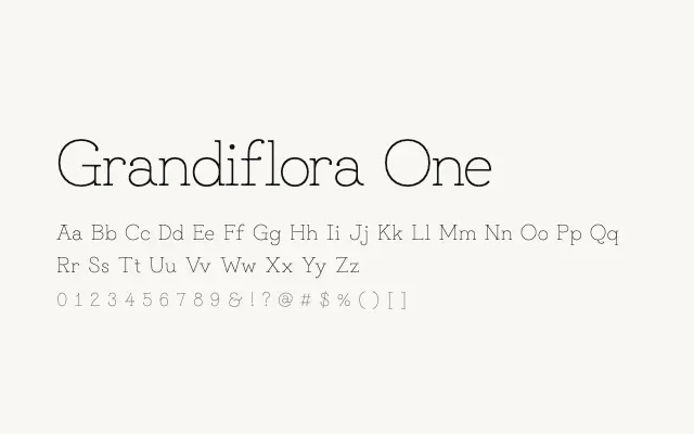 Grandiflora One specimen from Google Fonts