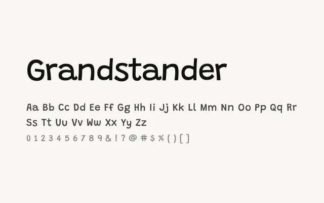 Grandstander specimen from Google Fonts