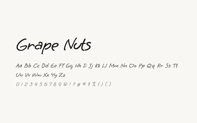 Grape Nuts specimen from Google Fonts